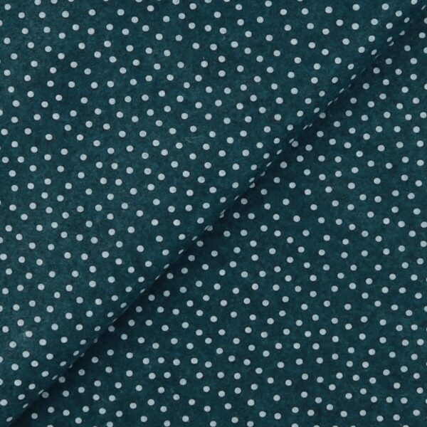 Pannolenci Stampato Fantasia Pois Bianco Piccolo Fogli - 30x45cm - Petrolio Melange