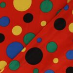 Tessuto Raso Stampato Fantasia - Pagliaccio Rosso - Mezzo Metro