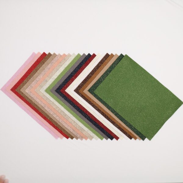 Kit Fogli Pannolenci Glitter Pacco Assortiti 20 colori - Misura 30x20cm - Glitter Oro - Pacco 2