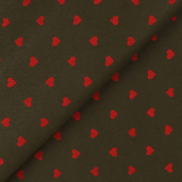 Pannolenci Stampato Fantasia Cuore Grande Rosso Fogli - 50x90cm - Verde Militare