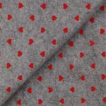 Pannolenci Stampato Fantasia Cuore Grande Rosso Fogli - 30x45cm - Grigio Chiaro Melange