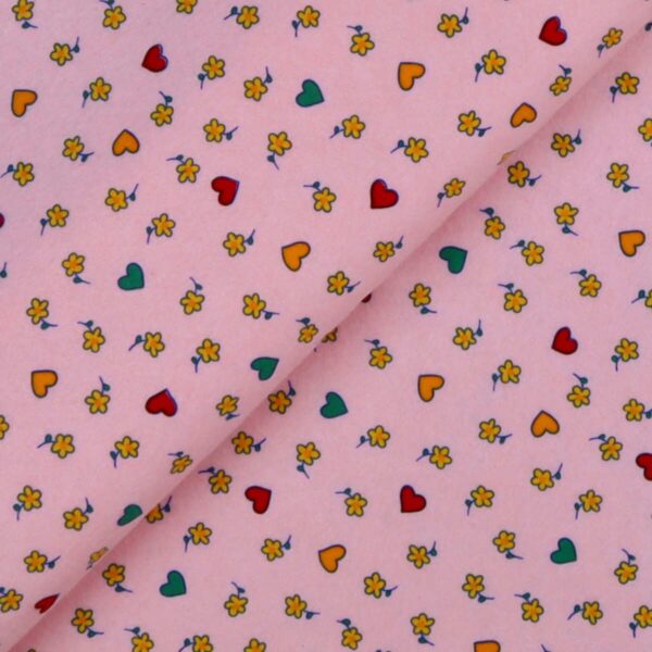 Pannolenci Stampato Fantasia 5 Colori al Metro - Rosa Baby