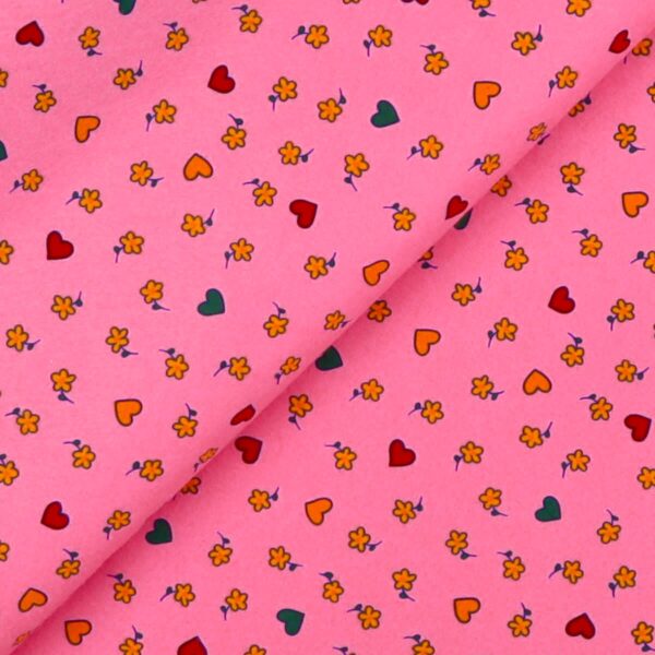 Pannolenci Stampato Fantasia 5 Colori Fogli - 30x45cm - Rosa Forte
