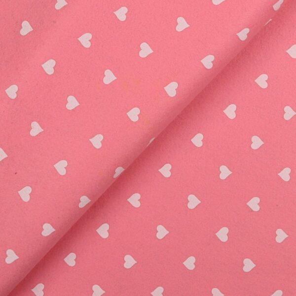 Pannolenci Stampato Fantasia Cuore Grande Bianco Fogli - 30x45cm - Rosa Forte