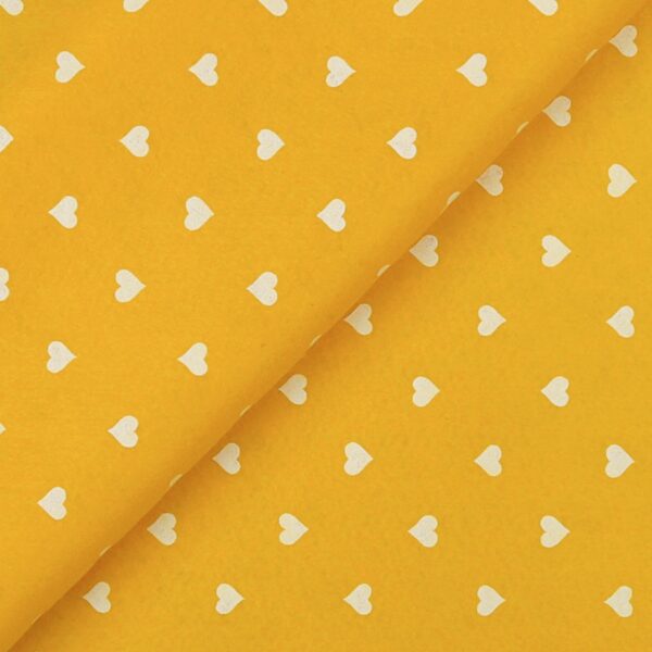Pannolenci Stampato Fantasia Cuore Grande Bianco Fogli - 30x45cm - Giallo