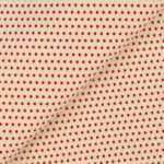Pannolenci Stampato Fantasia Cuore Piccolo Rosso al Metro - Panna