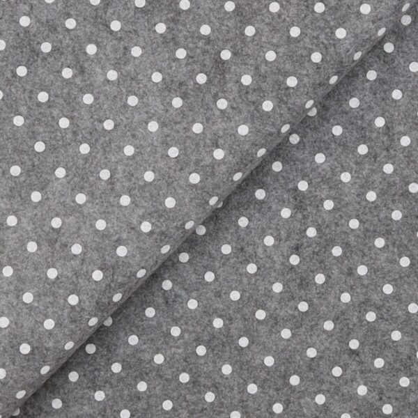 Pannolenci Stampato Fantasia Pois Grande Bianco - Grigio Chiaro Melange