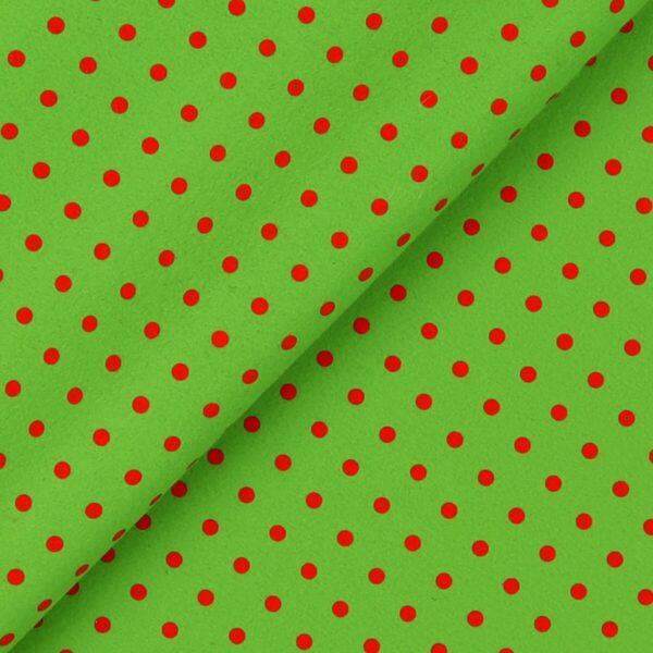 Pannolenci Stampato Fantasia Pois Grande Rosso al Metro - Primavera