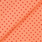 Pannolenci Stampato Fantasia Pois Grande Rosso al Metro - Salmone
