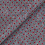 Pannolenci Stampato Fantasia Pois Grande Rosso al Metro - Grigio Chiaro Melange