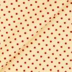 Pannolenci Stampato Fantasia Pois Grande Rosso al Metro - Panna