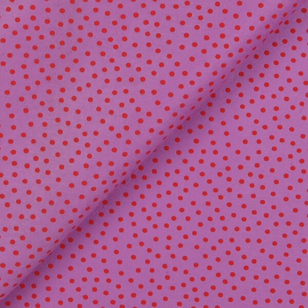 Pannolenci Stampato Fantasia Pois Piccolo Rosso al Metro - Glicine