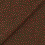 Pannolenci Stampato Fantasia Pois Piccolo Rosso al Metro - Verde Militare