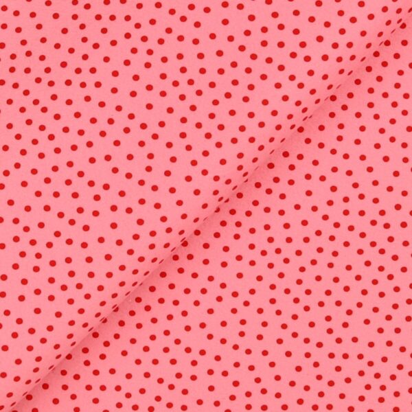 Pannolenci Stampato Fantasia Pois Piccolo Rosso al Metro - Rosa Forte
