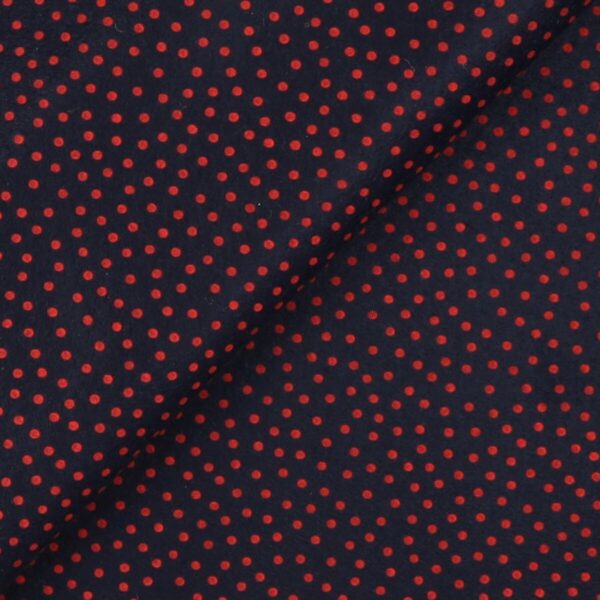 Pannolenci Stampato Fantasia Pois Piccolo Rosso al Metro - Blu