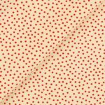 Pannolenci Stampato Fantasia Pois Piccolo Rosso al Metro - Panna