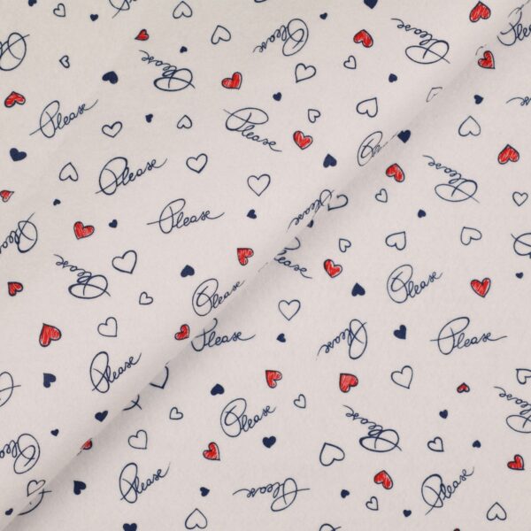 Pannolenci Stampato Fantasia Please Cuore Fogli - 50x90cm  - Bianco