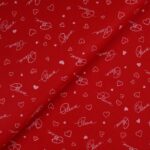 Pannolenci Stampato Fantasia Please Cuore Fogli - 30x45cm - Rosso