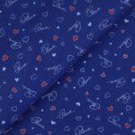 Pannolenci Stampato Fantasia Please Cuore Fogli - 30x45cm - Blu Cina