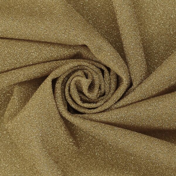 Tessuto Hollywood Maglina con Lurex Jersey MonoElastica - Fondo Panna - Lurex Oro - Mezzo Metro