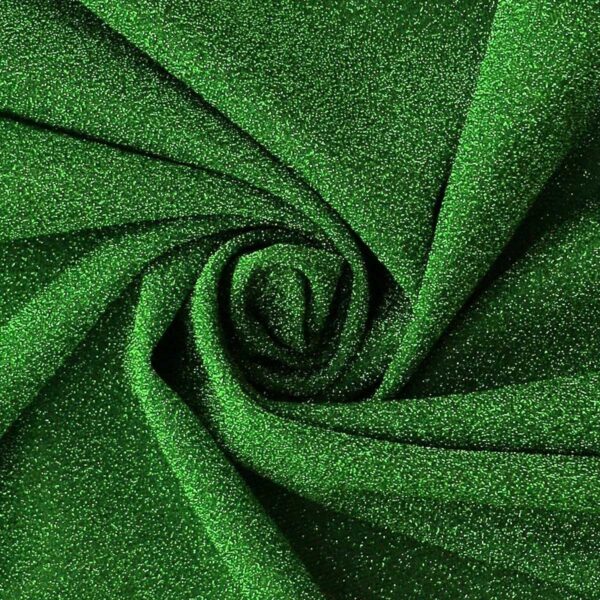 Tessuto Hollywood Maglina con Lurex Jersey MonoElastica - Fondo Verde - Lurex Verde - Mezzo Metro