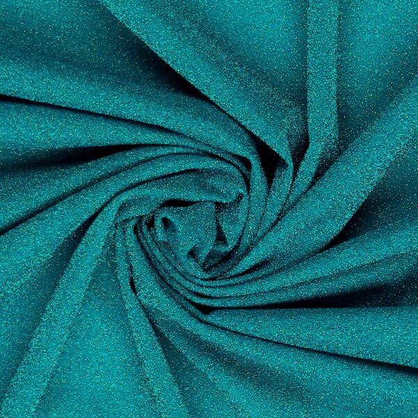 Tessuto Hollywood Maglina con Lurex Jersey MonoElastica - Fondo Turchese - Lurex Turchese - Mezzo Metro