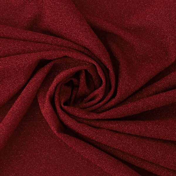 Tessuto Hollywood Maglina con Lurex Jersey MonoElastica - Fondo Rosso - Lurex Rosso - Mezzo Metro