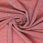 Tessuto Hollywood Maglina con Lurex Jersey MonoElastica - Fondo Salmone - Lurex Argento - Mezzo Metro