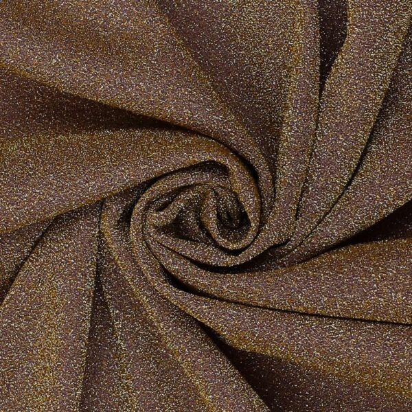 Tessuto Hollywood Maglina con Lurex Jersey MonoElastica - Fondo Glicine - Lurex Oro - Mezzo Metro