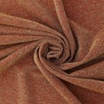 Tessuto Hollywood Maglina con Lurex Jersey MonoElastica - Fondo Arancio - Lurex Oro - Mezzo Metro