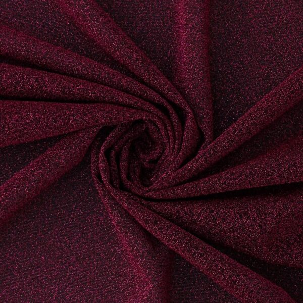 Tessuto Hollywood Maglina con Lurex Jersey MonoElastica - Fondo Nero - Lurex Fucsia - Mezzo Metro