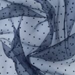 Organza Plumetis - Blu Notte - Mezzo Metro