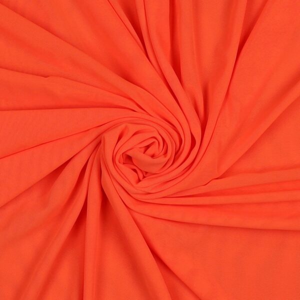 Tessuto Mesh (Tulle) Bielastico - Arancio Chiaro Fluo - Mezzo Metro