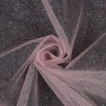 Tessuto Tulle Glitter al Metro - Rosa