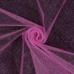 Tessuto Tulle Glitter al Metro - Fucsia