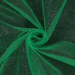 Tessuto Tulle Glitter al Metro - Verde Tavolo