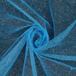 Tessuto Tulle Glitter al Metro - Turchese