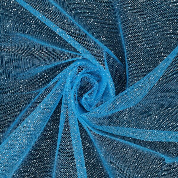 Tessuto Tulle Glitter al Metro - Turchese