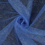 Tessuto Tulle Glitter al Metro - Blu Royal