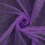 Tessuto Tulle Glitter al Metro - Viola