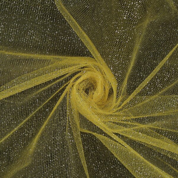 Tessuto Tulle Glitter al Metro - Giallo - Mezzo Metro