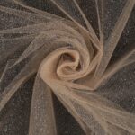 Tessuto Tulle Glitter al Metro - Carne