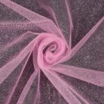 Tessuto Tulle Glitter al Metro - Rosa Forte