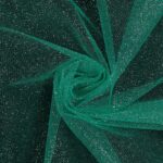 Tessuto Tulle Glitter al Metro - Verde Prato
