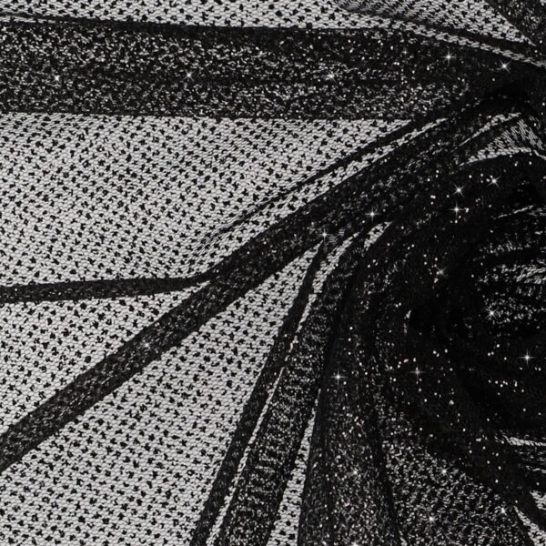 Tessuto Tulle Seta Cristal - Nero - Mezzo Metro