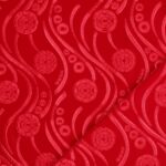 Velluto Monoelastico Imprimé Cerchio - Rosso