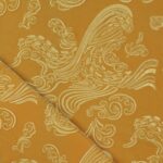 Velluto Monoelastico Imprimé Foglia - Oro