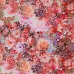 Lycra Fantasia Floreale - al Metro - Disegno 20.010 - Colore B - Contorno Placcato Oro
