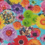 Lycra Fantasia Floreale - al Metro - Disegno 20.007 - Colore B - Glitter Argento