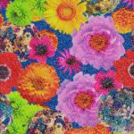 Lycra Fantasia Floreale - al Metro - Disegno 20.007 - Colore C - Glitter Argento